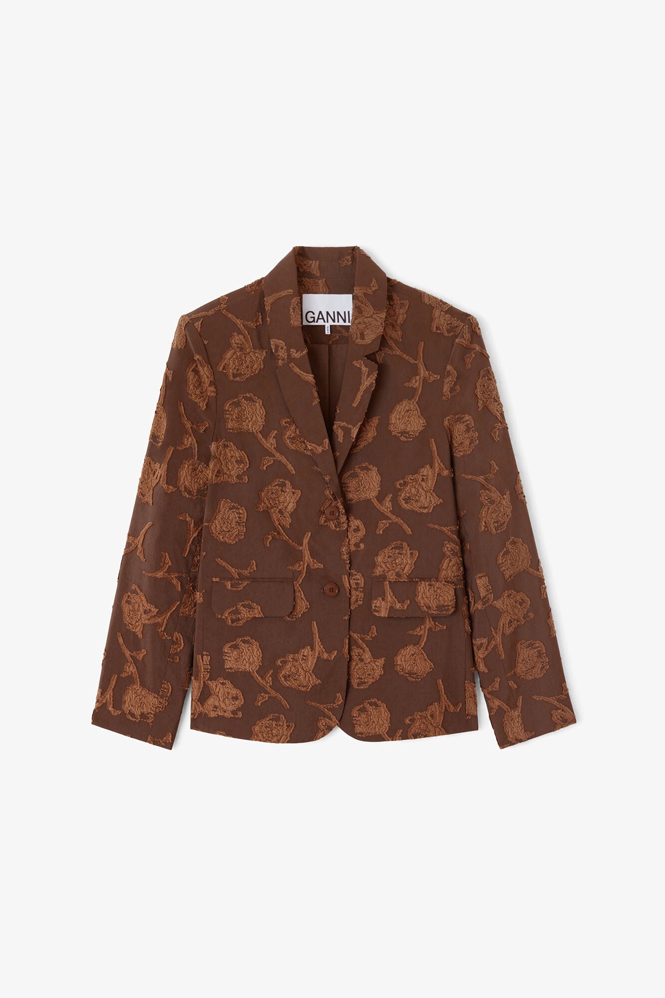Blazer in Brown Fil Coupe - GANNI