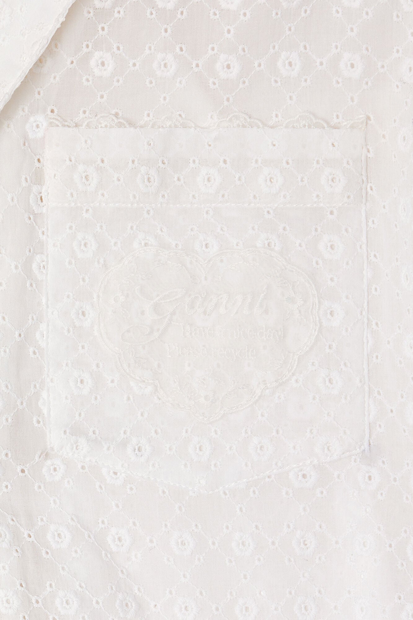 Shirt in White Broderie Anglaise - GANNI