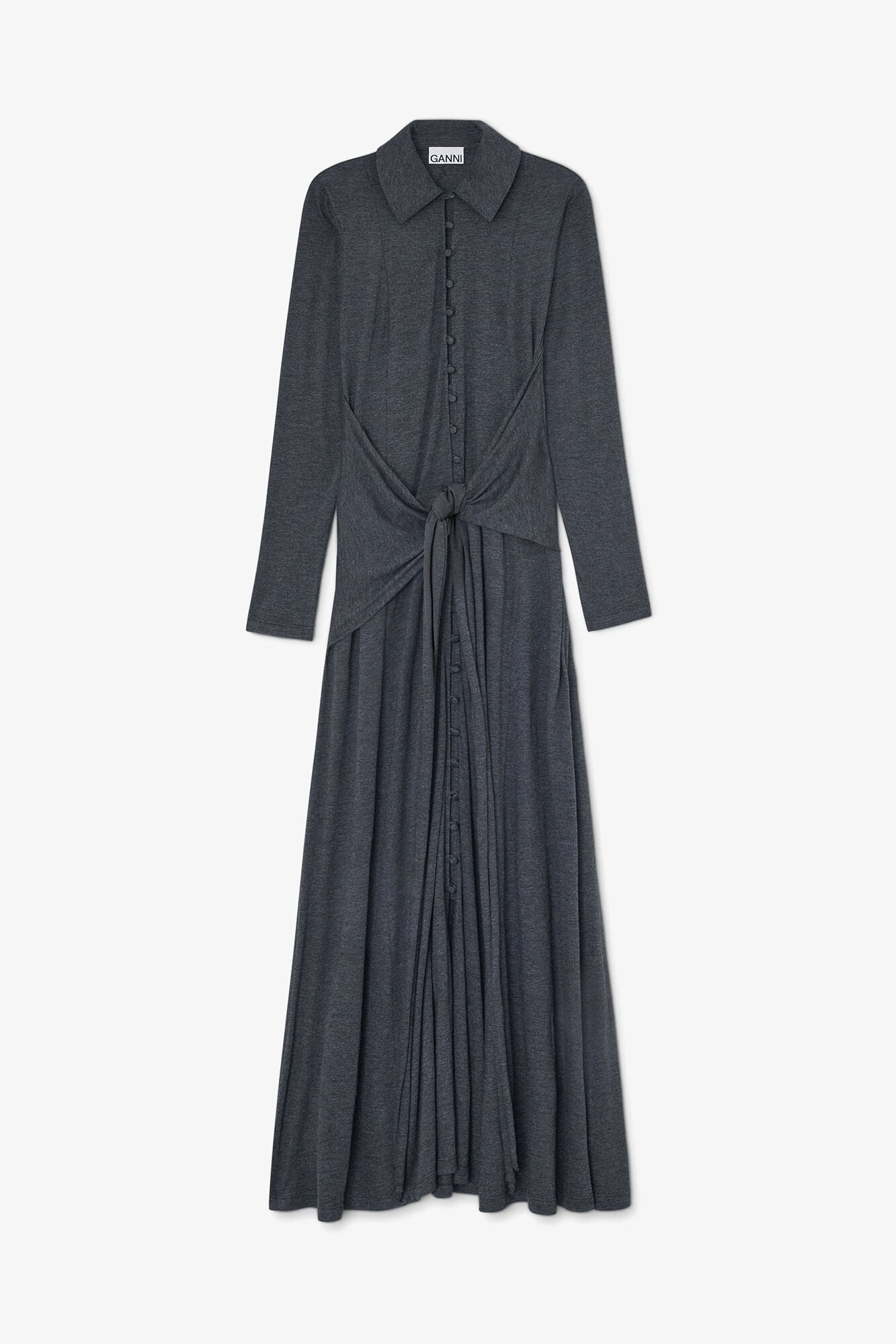 Long Dress in Grey Jersey - GANNI
