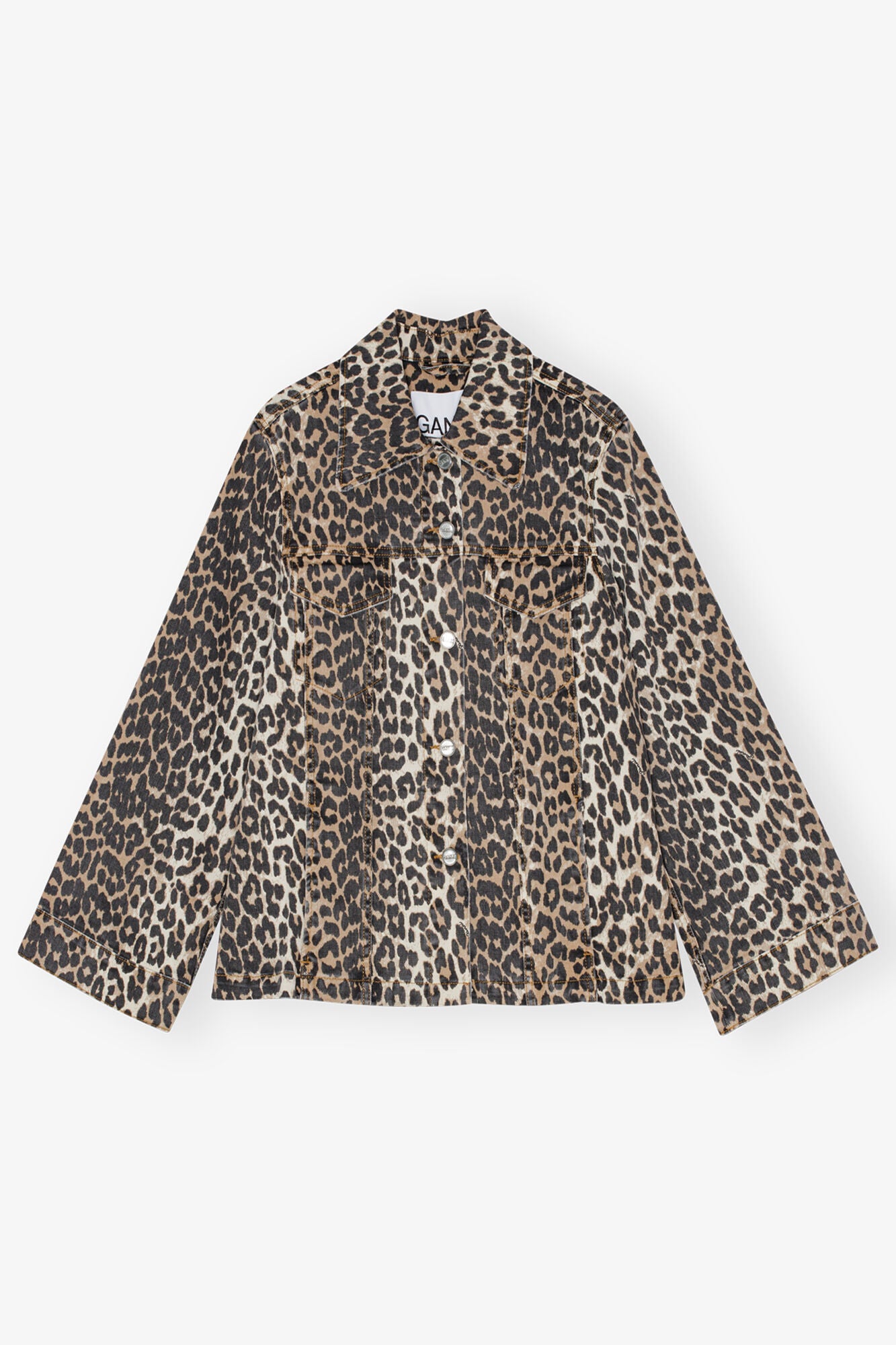 Leopard Denim Jacket - GANNI