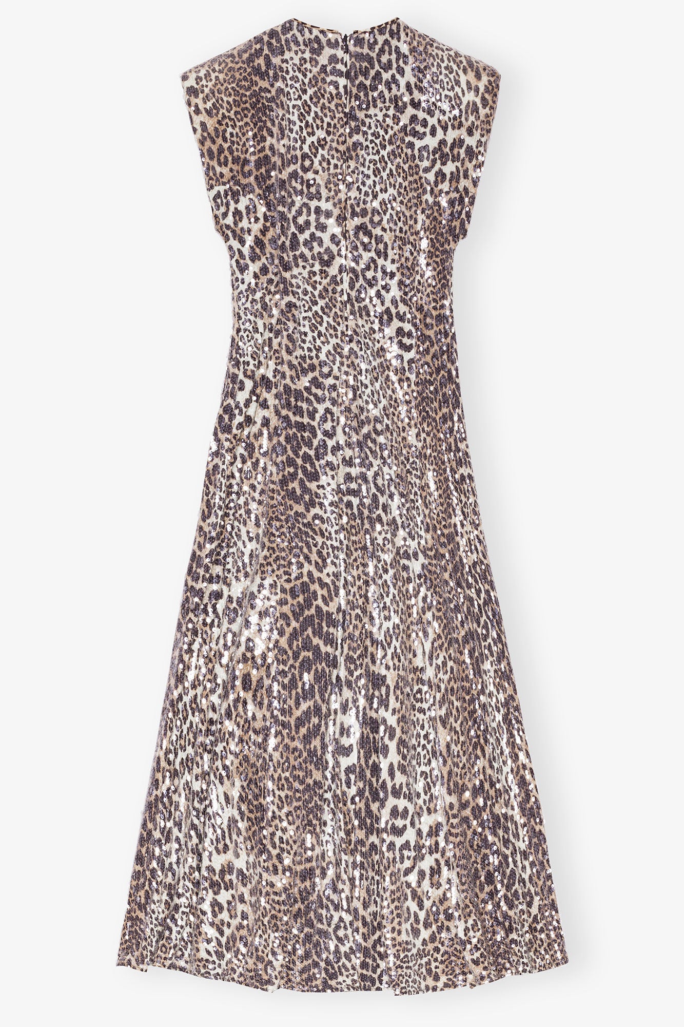 Leopard Stretch Sequins Long Dress - GANNI