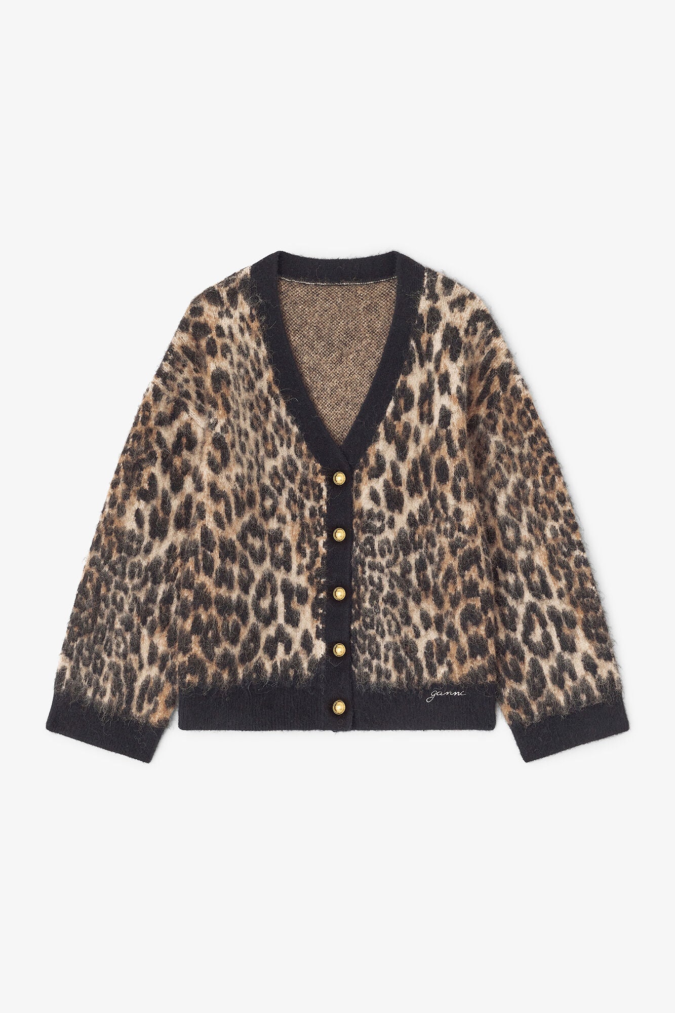 Leopard V-neck Cardigan - GANNI