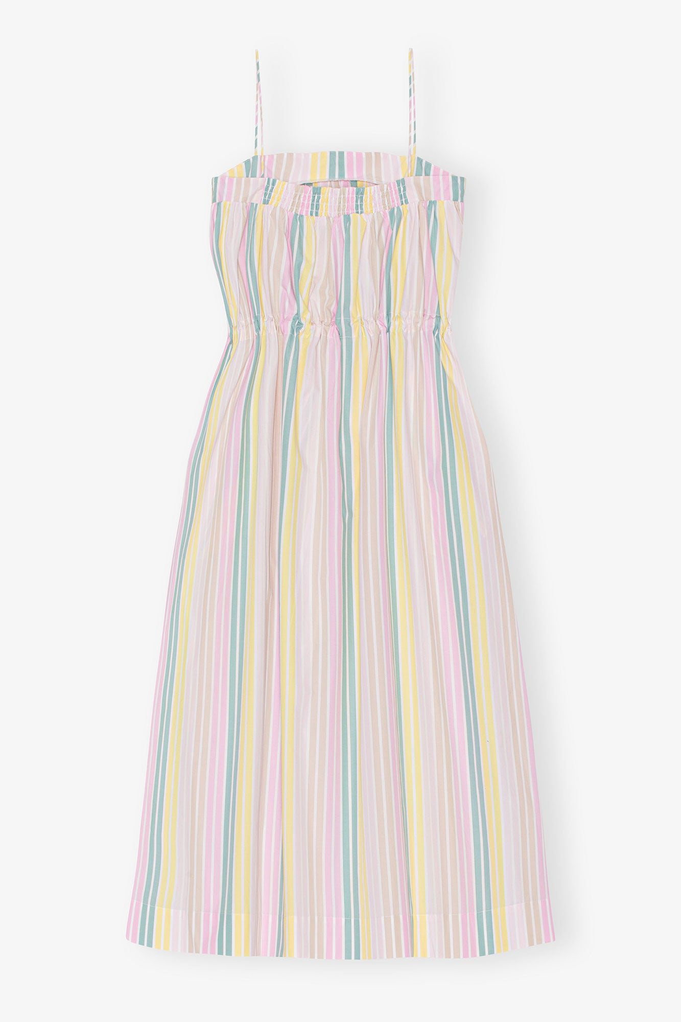 Stripe Cotton Maxi Strap Dress - GANNI
