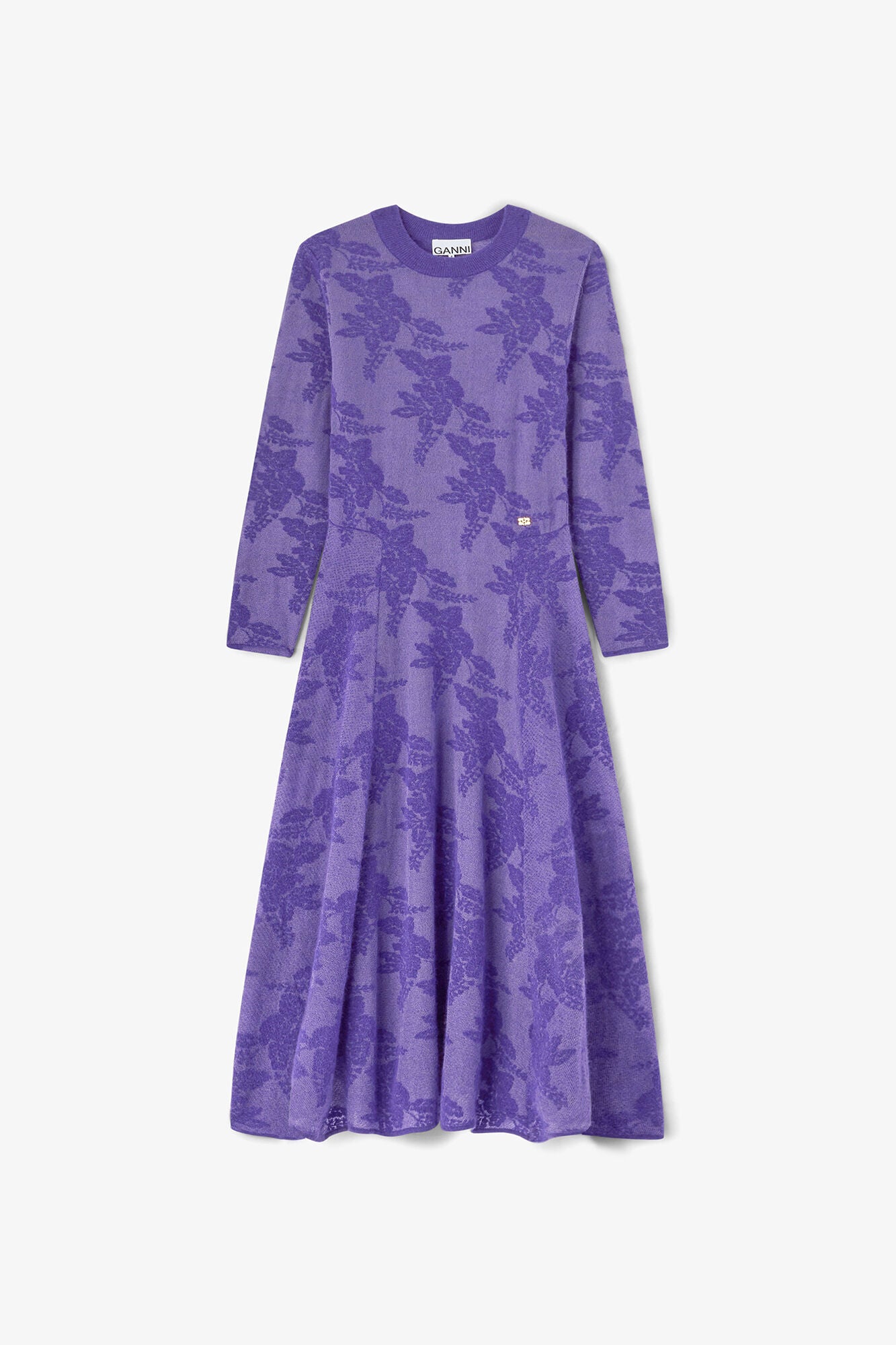 Purple Sheer Flower Dress - GANNI