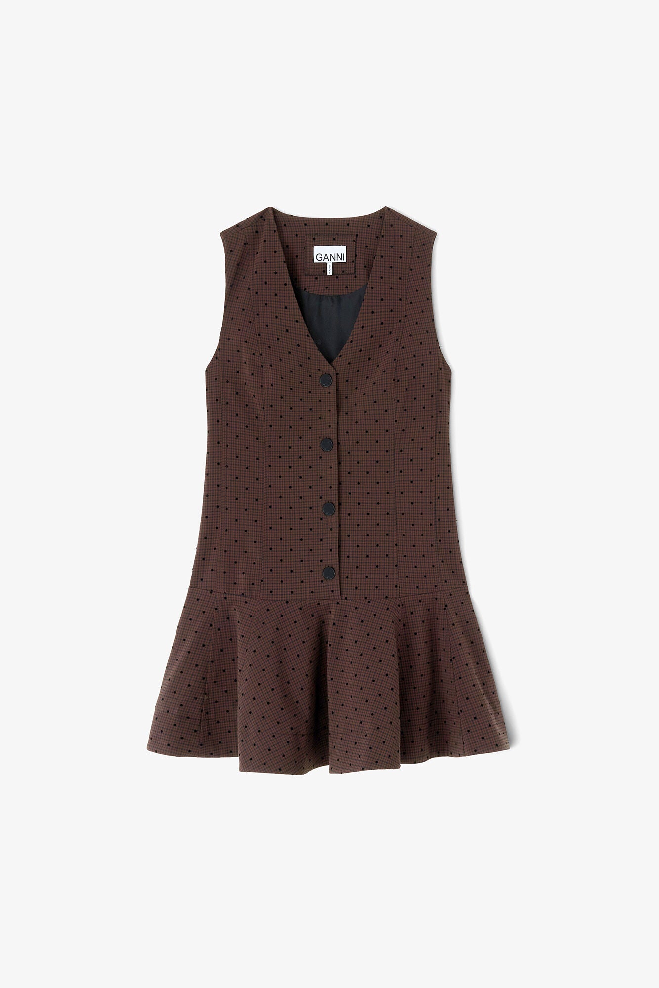 Flock Check Suiting Dress - GANNI
