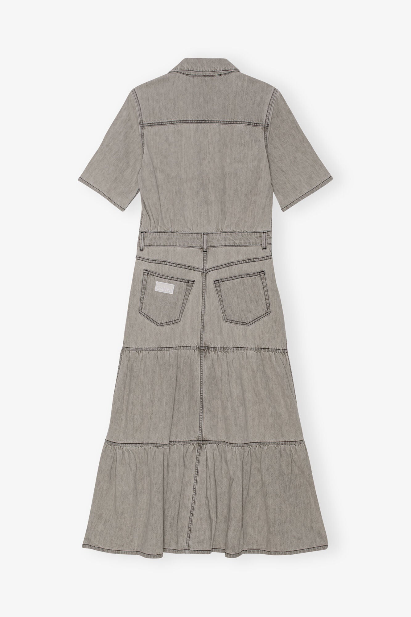 Grey Future Long Denim Dress - GANNI
