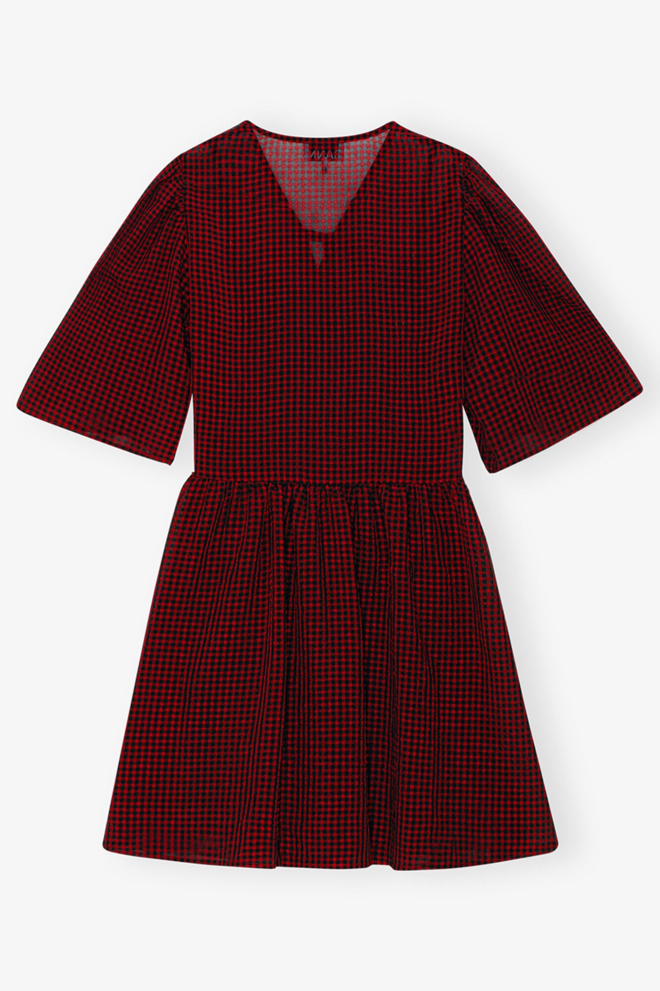 Red Sheer Tie String Wrap Dress - GANNI