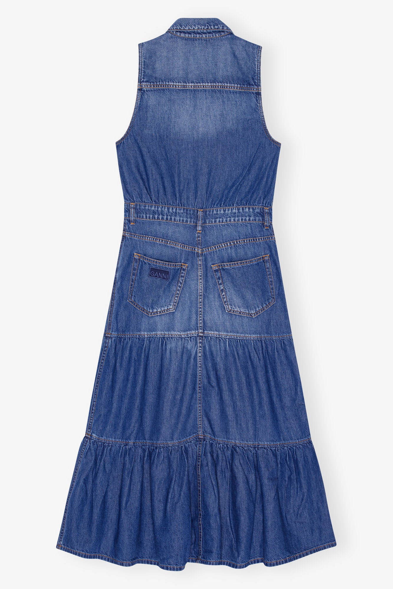 Blue Denim Long Dress - GANNI