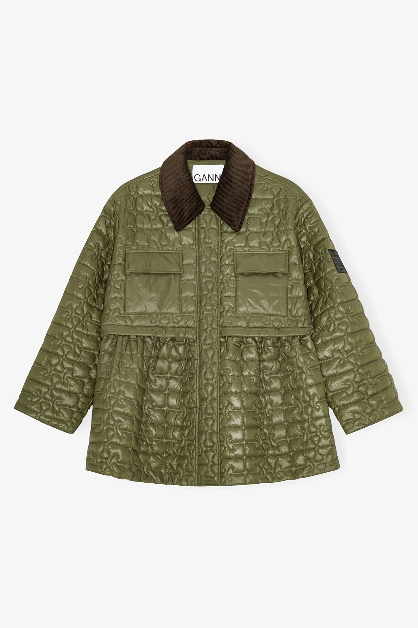 Green Quilt Midi Jacket - GANNI