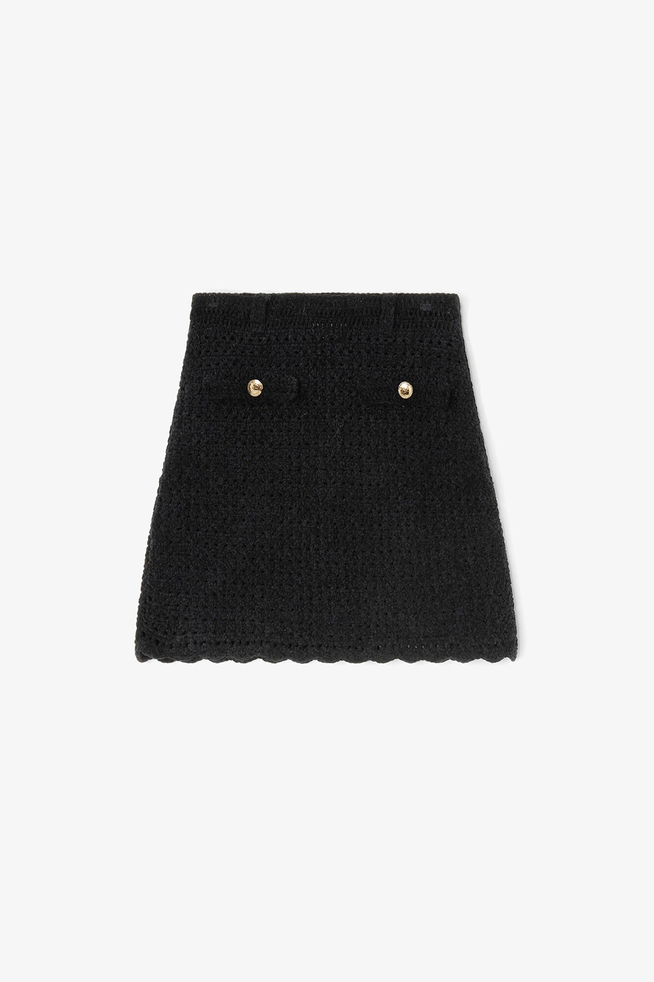 Black Crochet Mini Skirt - GANNI