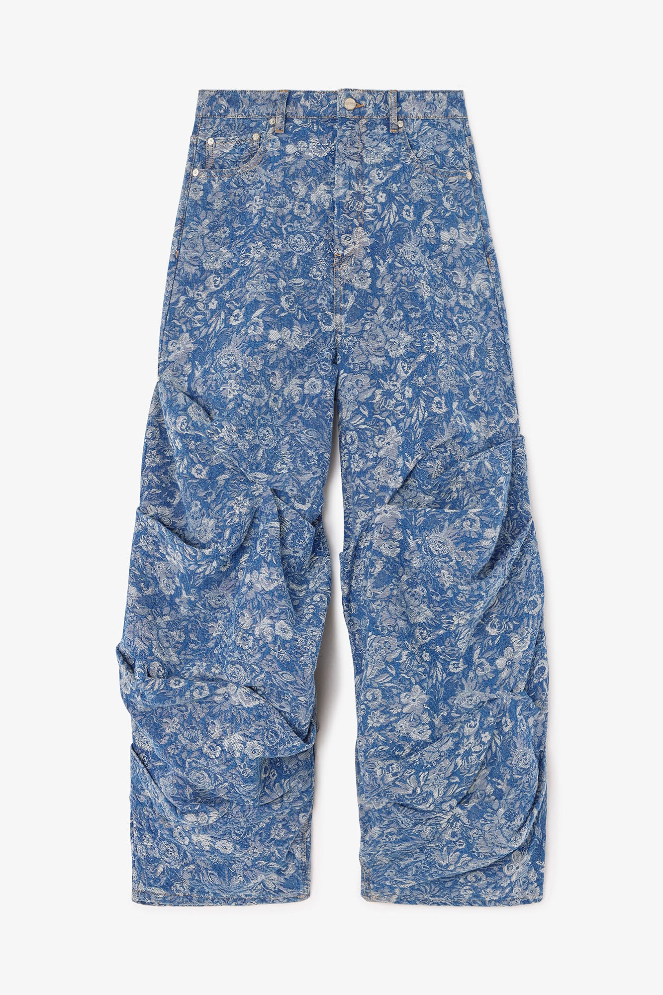 Draped Jeans in Blue Tapestry - GANNI