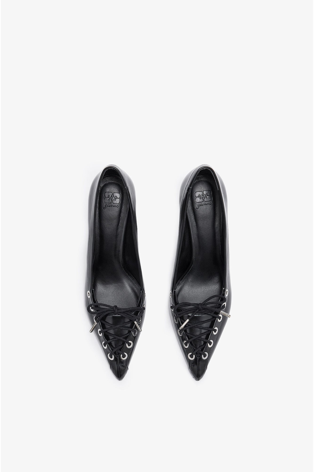 Lace Up Butterfly High Pump in Black - GANNI