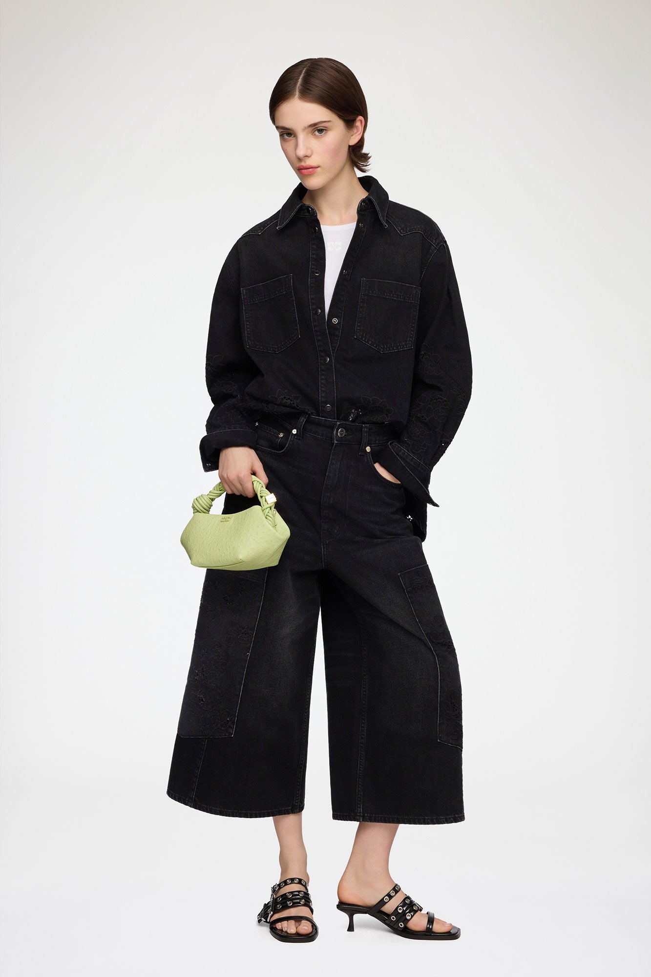 Lily Green Mini Bou Bag in Green Ostrich - GANNI