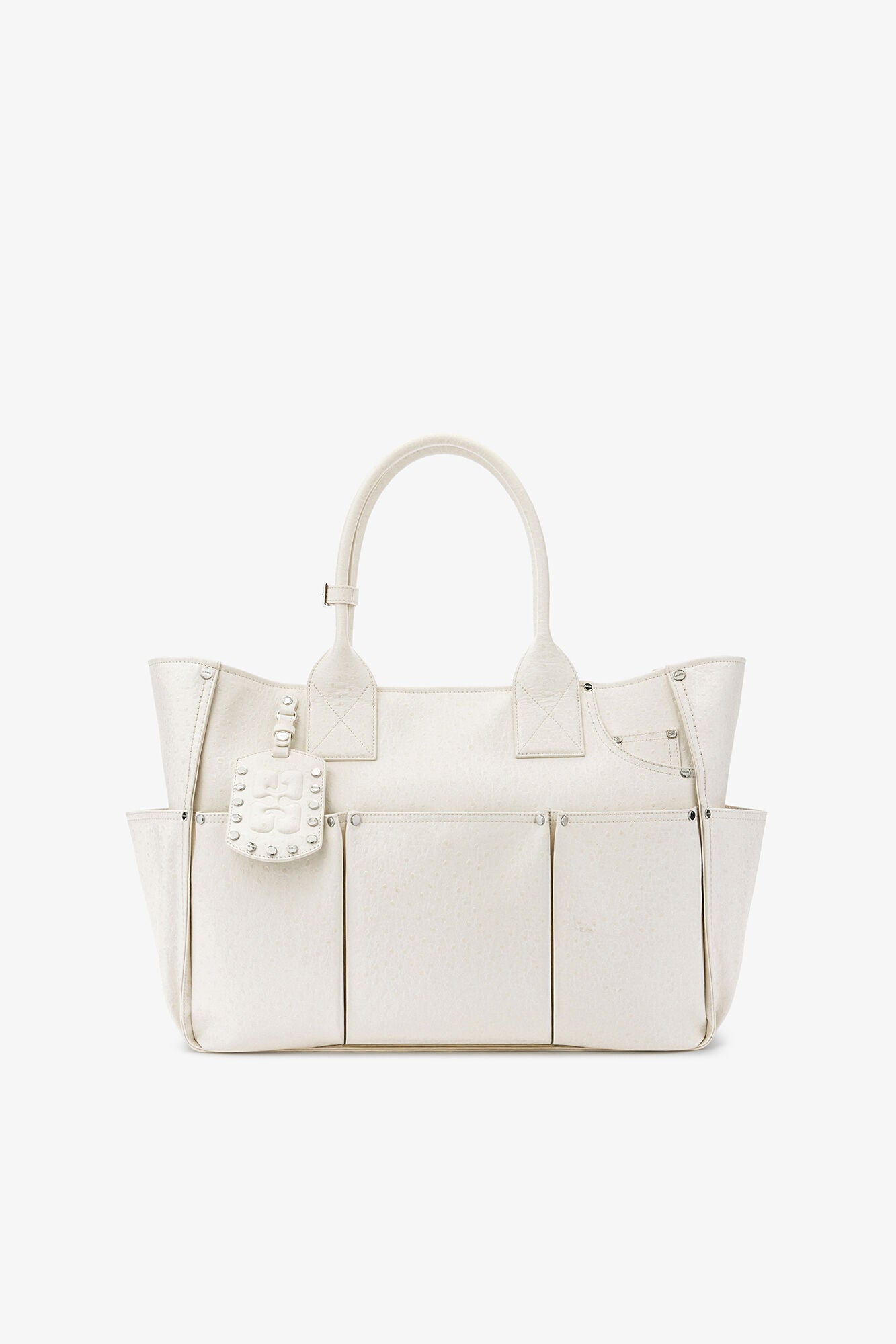 Egret Posy Bag in White Ostrich - GANNI