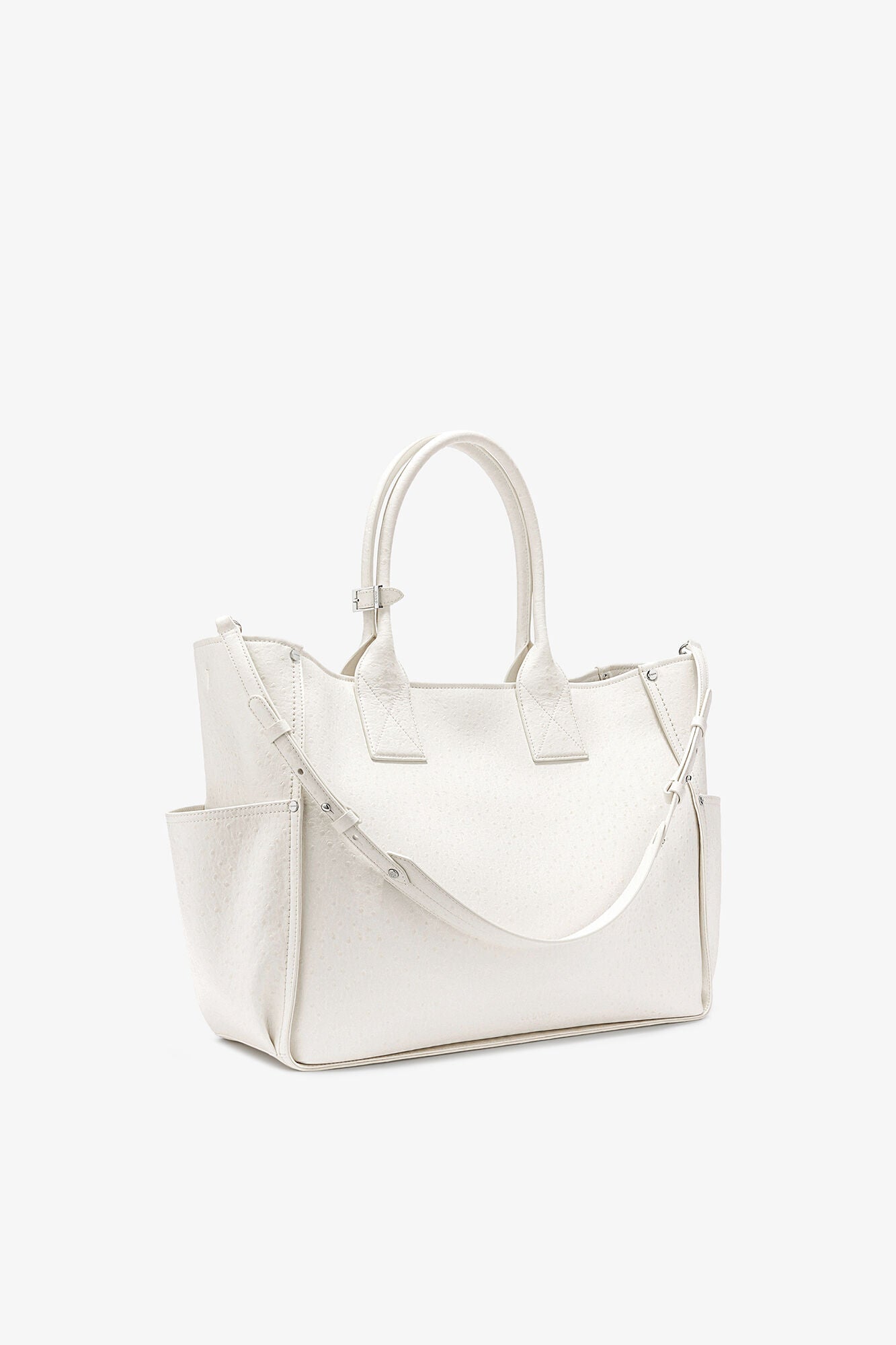 Egret Posy Bag in White Ostrich - GANNI