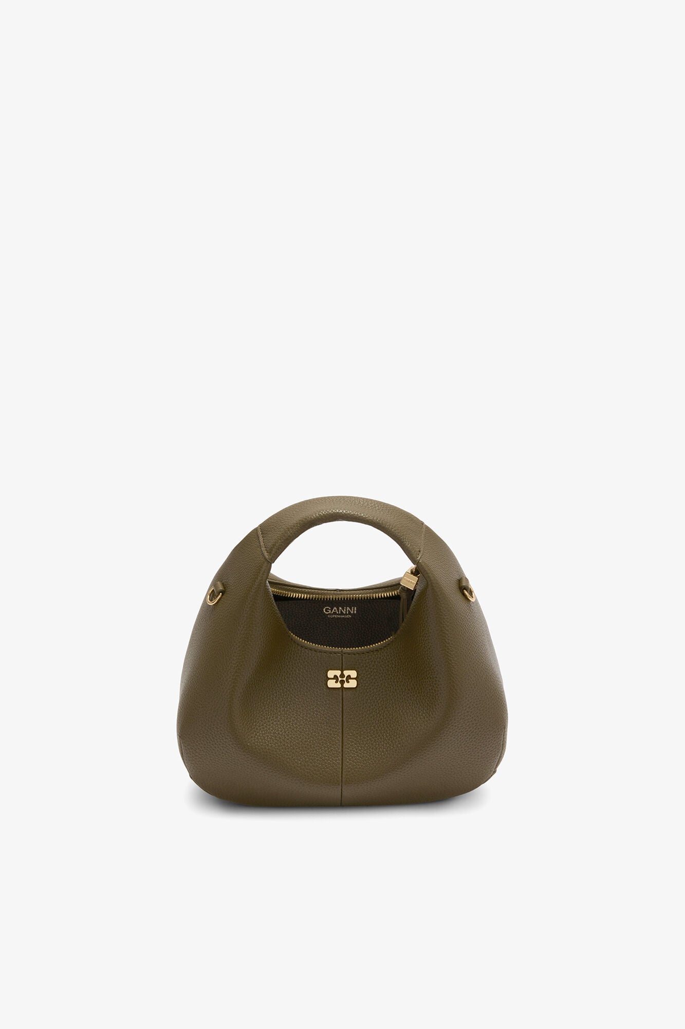 Military Olive Mini Hobo Bag in Green - GANNI