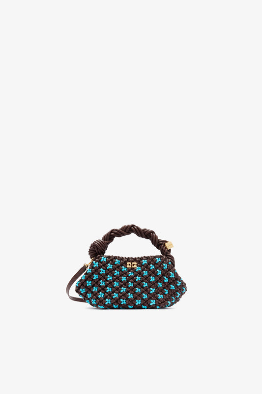 Chicory Coffee Mini Bou Bag in Braided Brown - GANNI