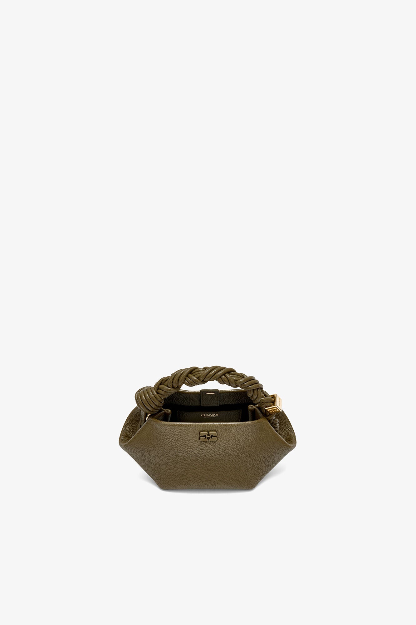 Military Olive Mini Bou Bag in Green Grained - GANNI