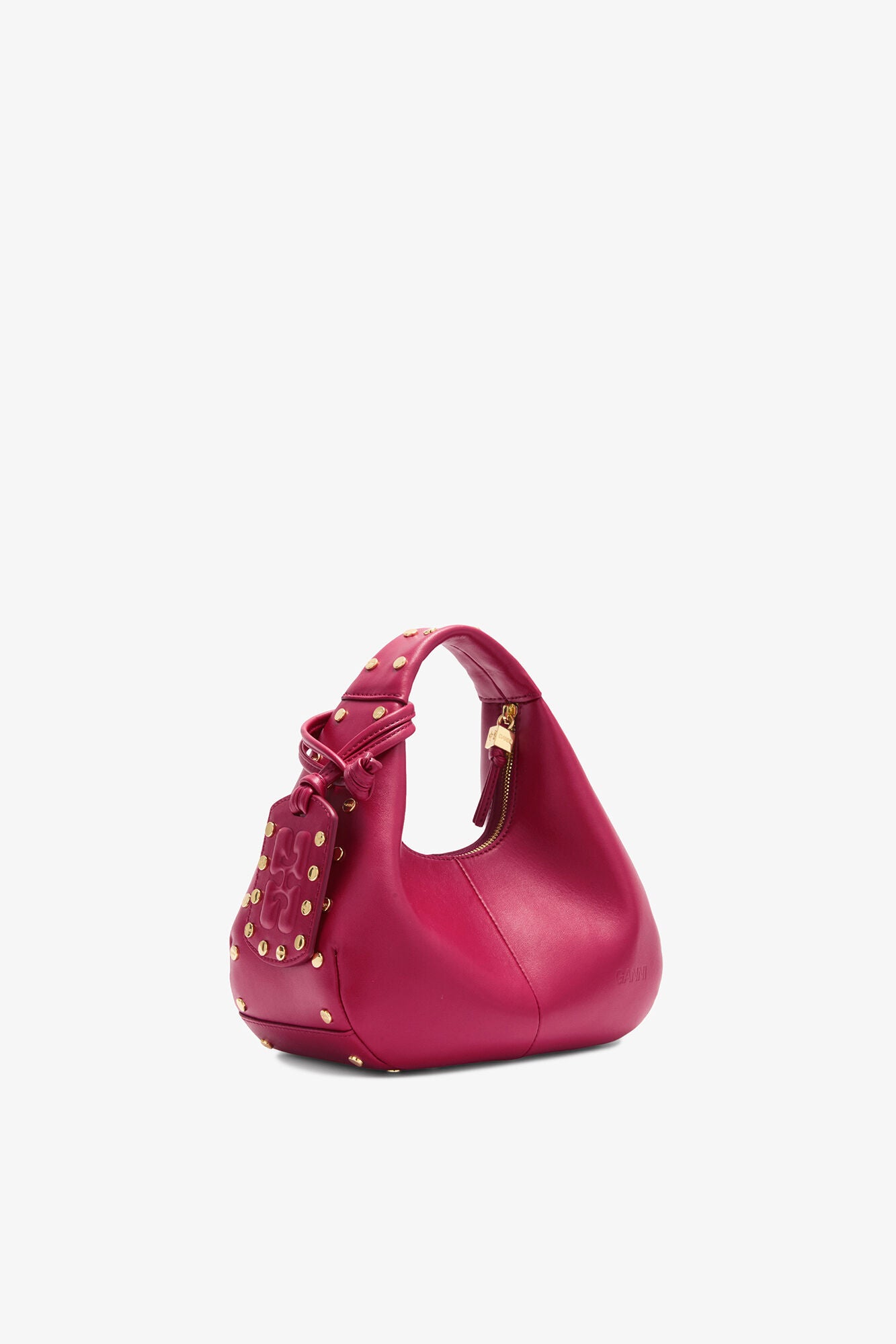 Persian Red Mini Hobo Bag Studs in Red - GANNI