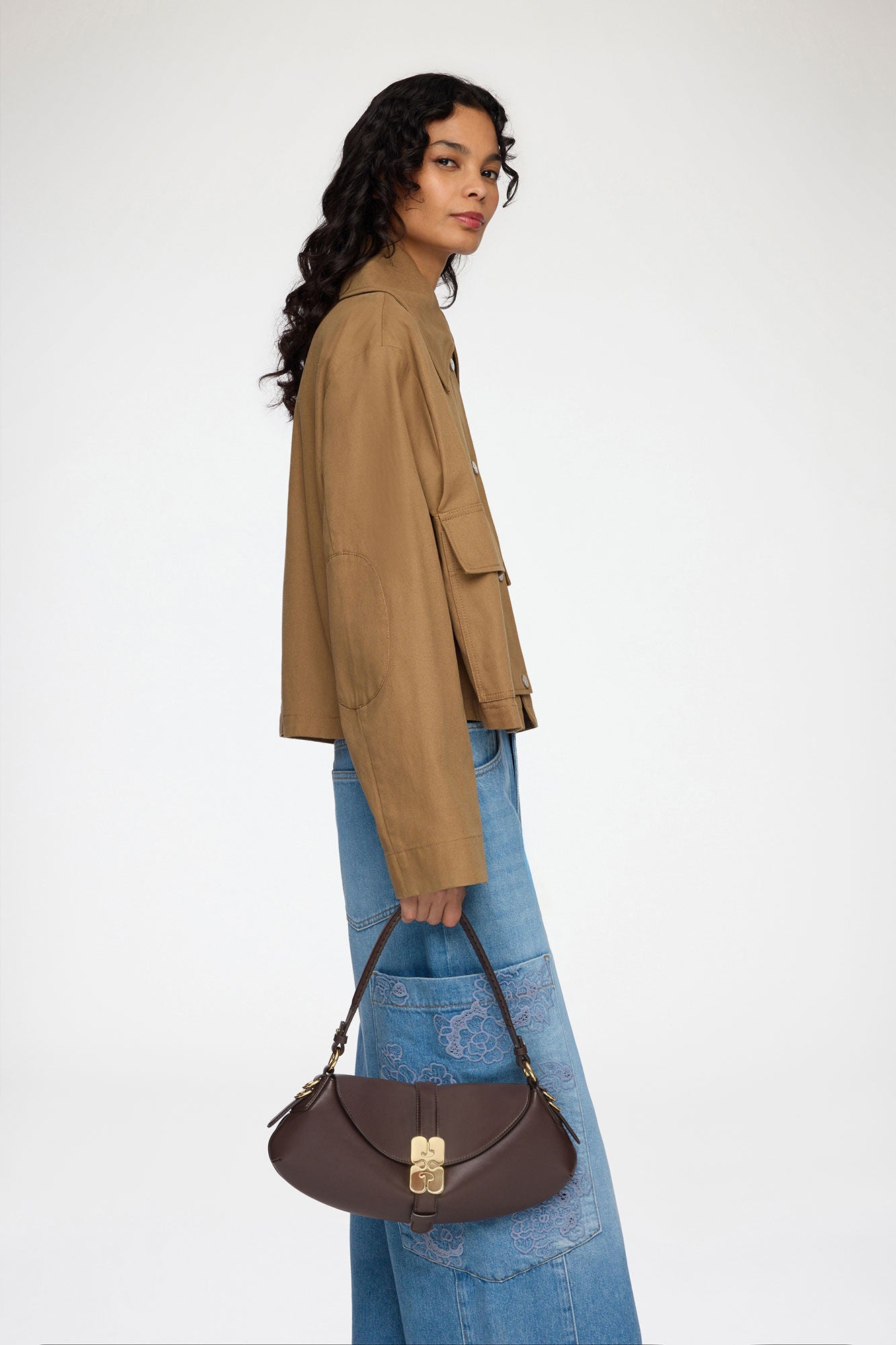Chicory Coffee B-Kat Bag in Brown - GANNI