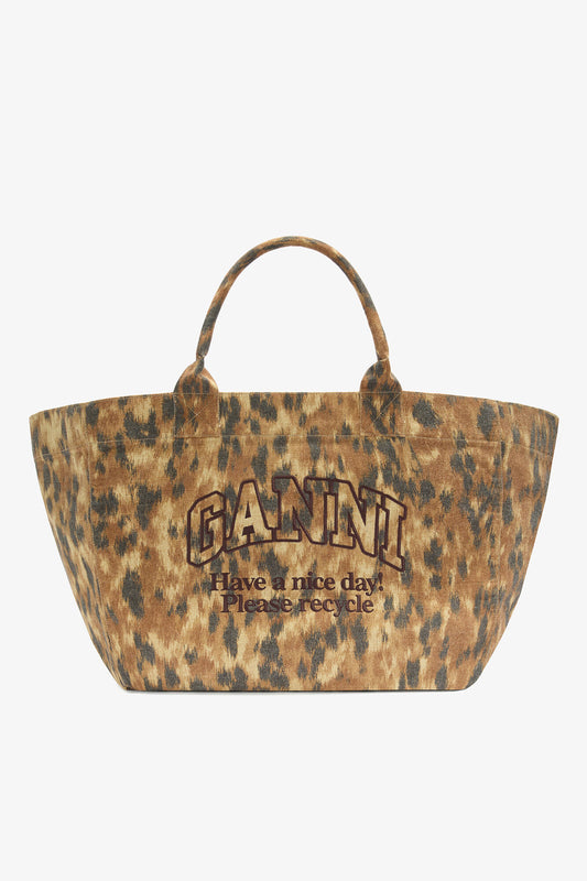 Burro Tote XXL in Ikat Animal - GANNI