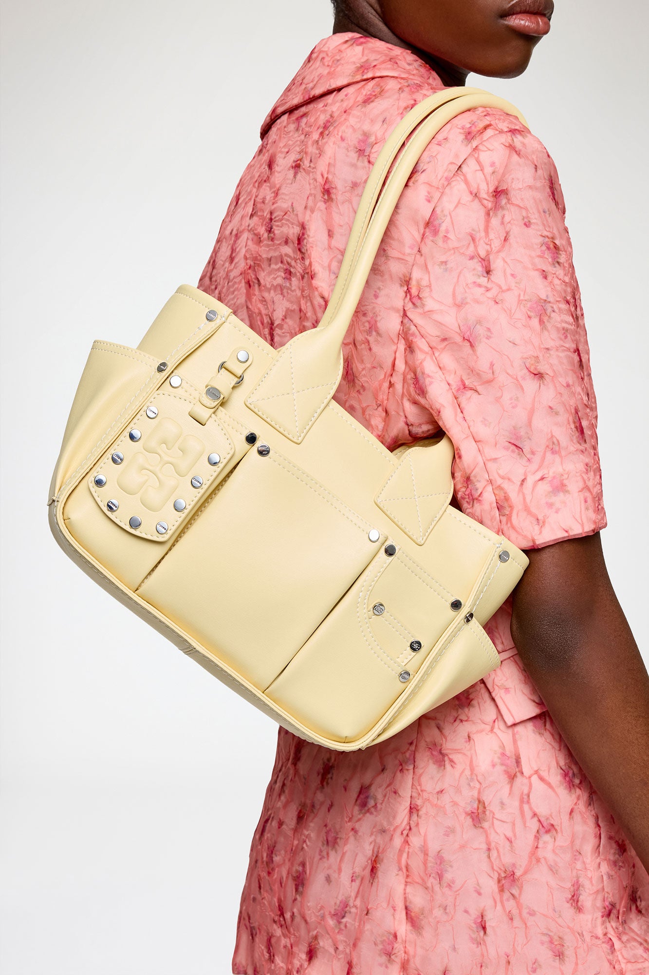 Yellow Cream Small Posy Bag in Yellow - GANNI