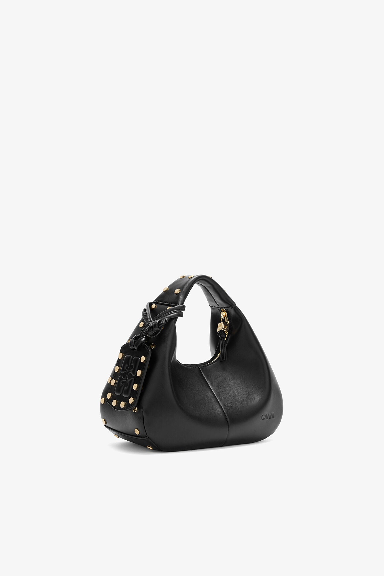 Black Mini Hobo Bag Studs in Black - GANNI