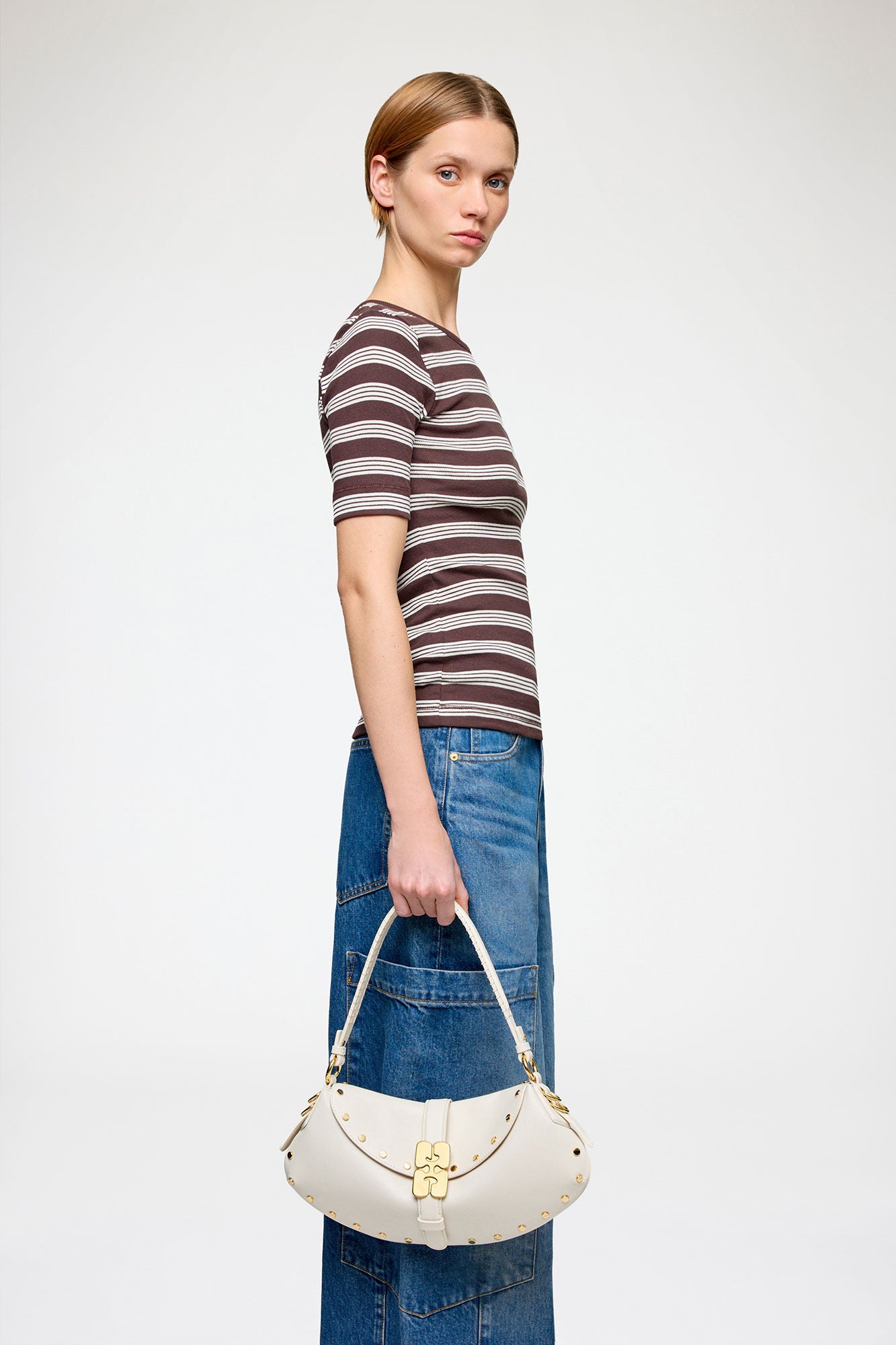 Egret B-Kat Bag Studs in White - GANNI