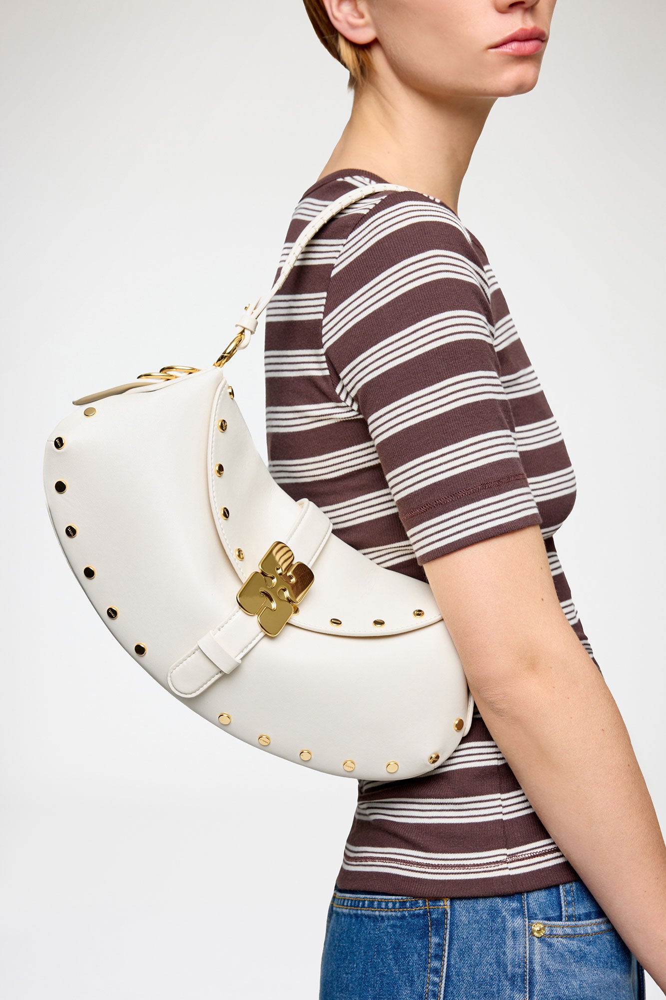 Egret B-Kat Bag Studs in White - GANNI