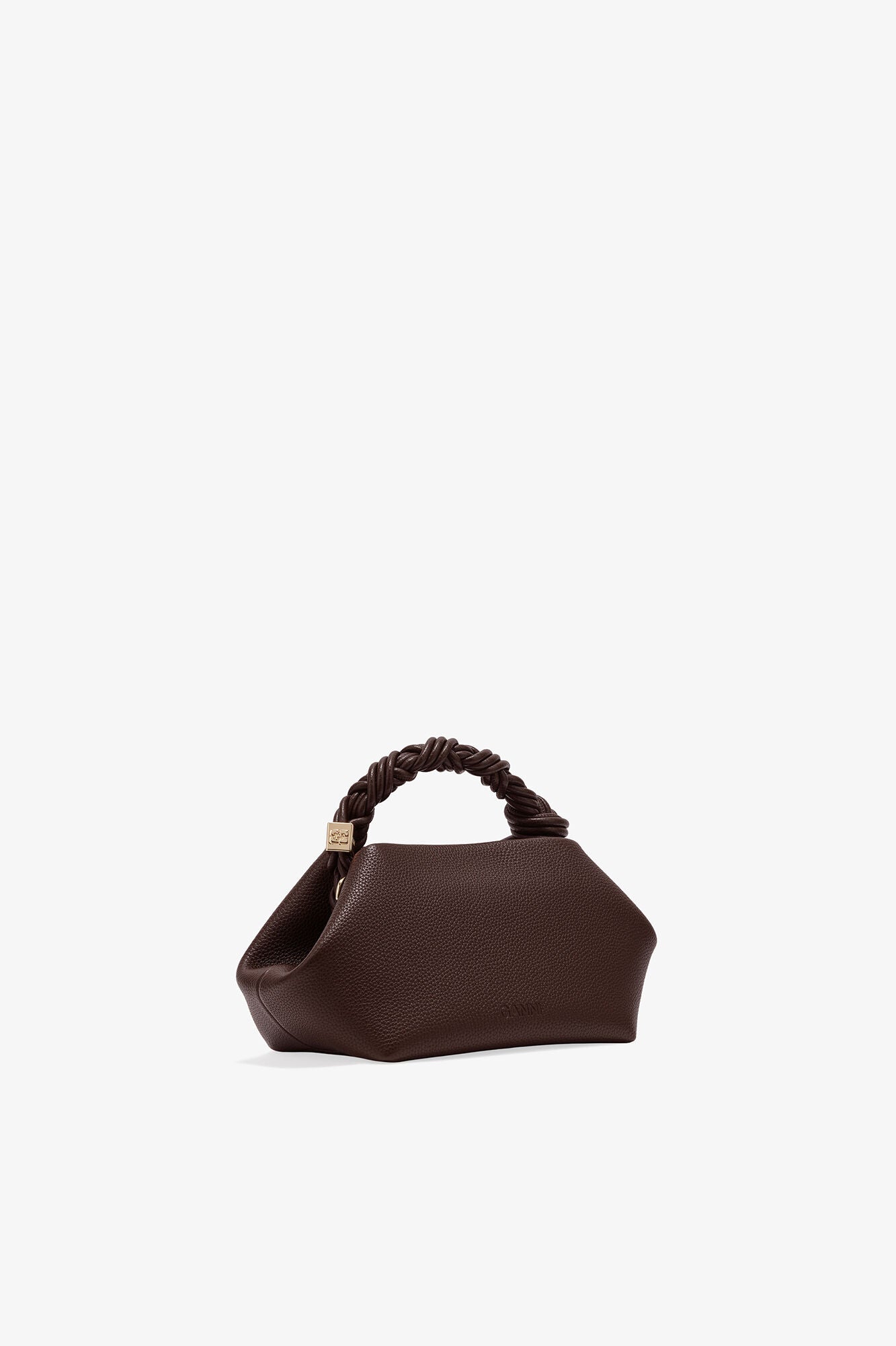 Chicory Coffee Brown Grained Small Bou Bag - GANNI