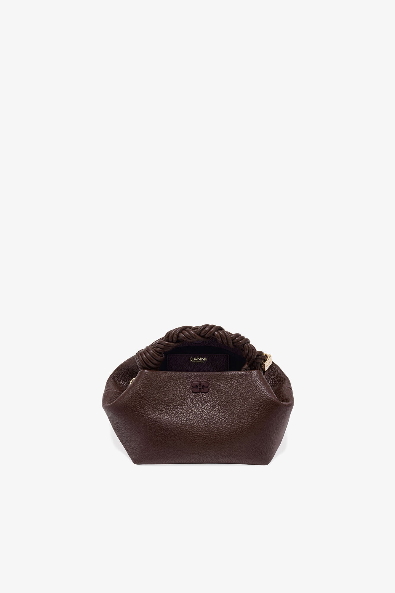 Chicory Coffee Brown Grained Small Bou Bag - GANNI