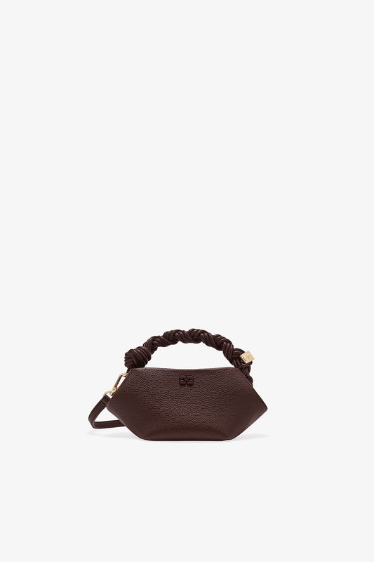 Chicory Coffee Brown Grained Mini Bou Bag - GANNI