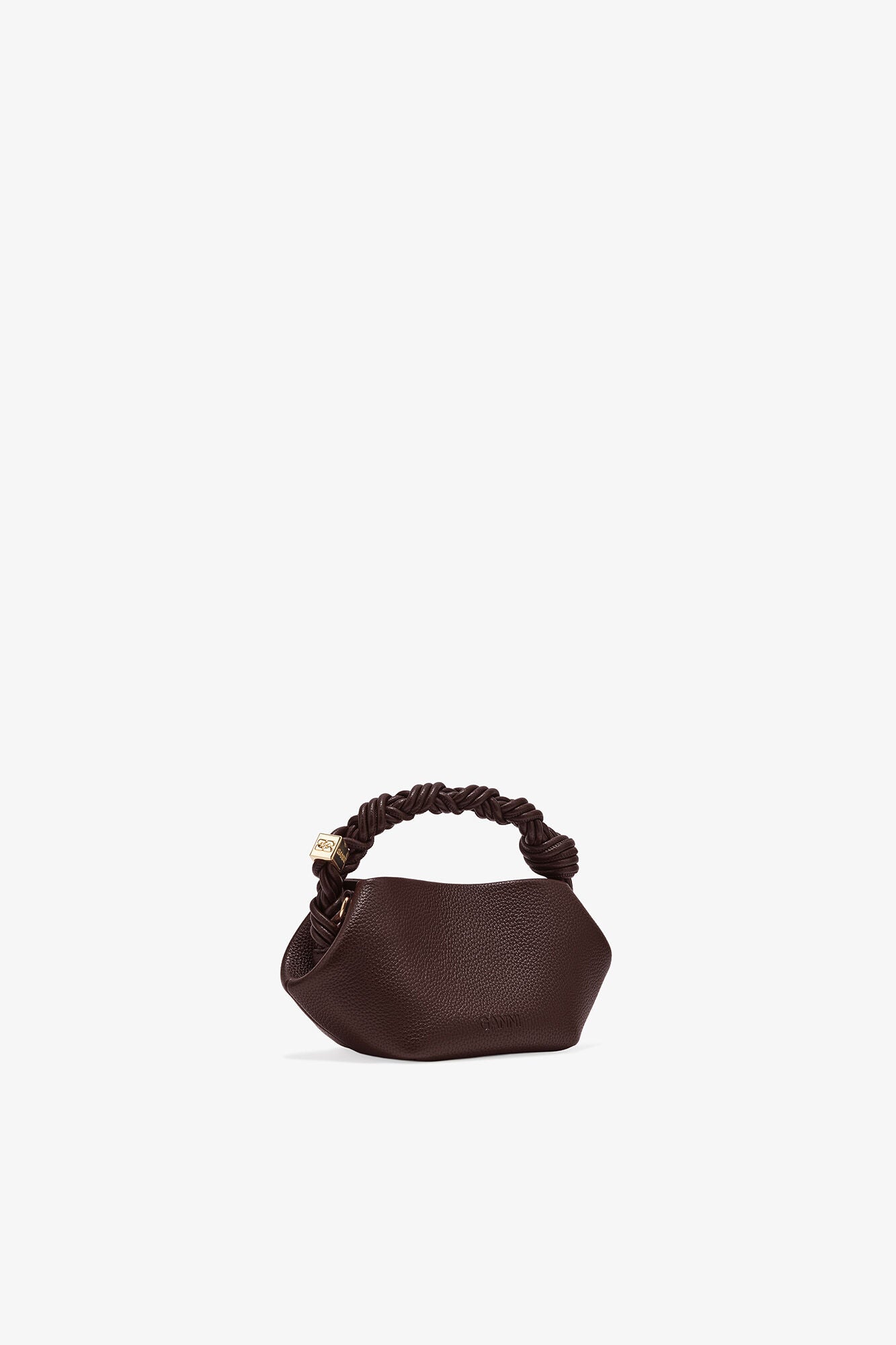 Chicory Coffee Brown Grained Mini Bou Bag - GANNI