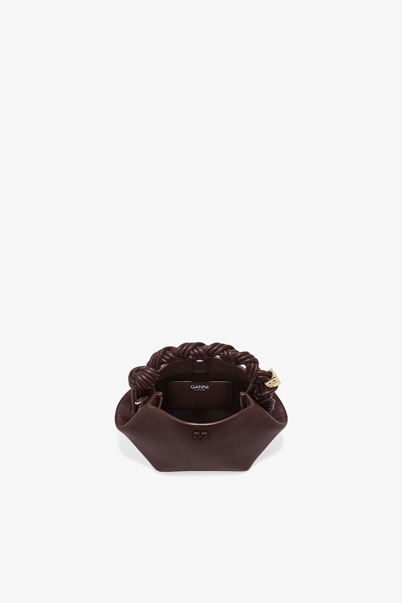 Chicory Coffee Brown Grained Mini Bou Bag - GANNI