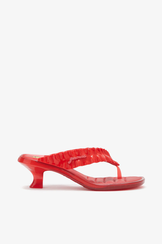 Melissa Thong Kitten Heel in Red - GANNI
