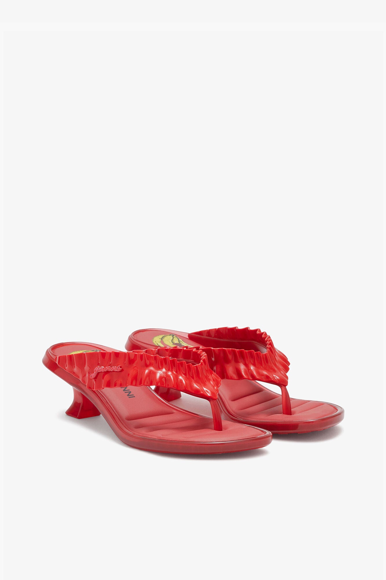 Melissa Thong Kitten Heel in Red - GANNI