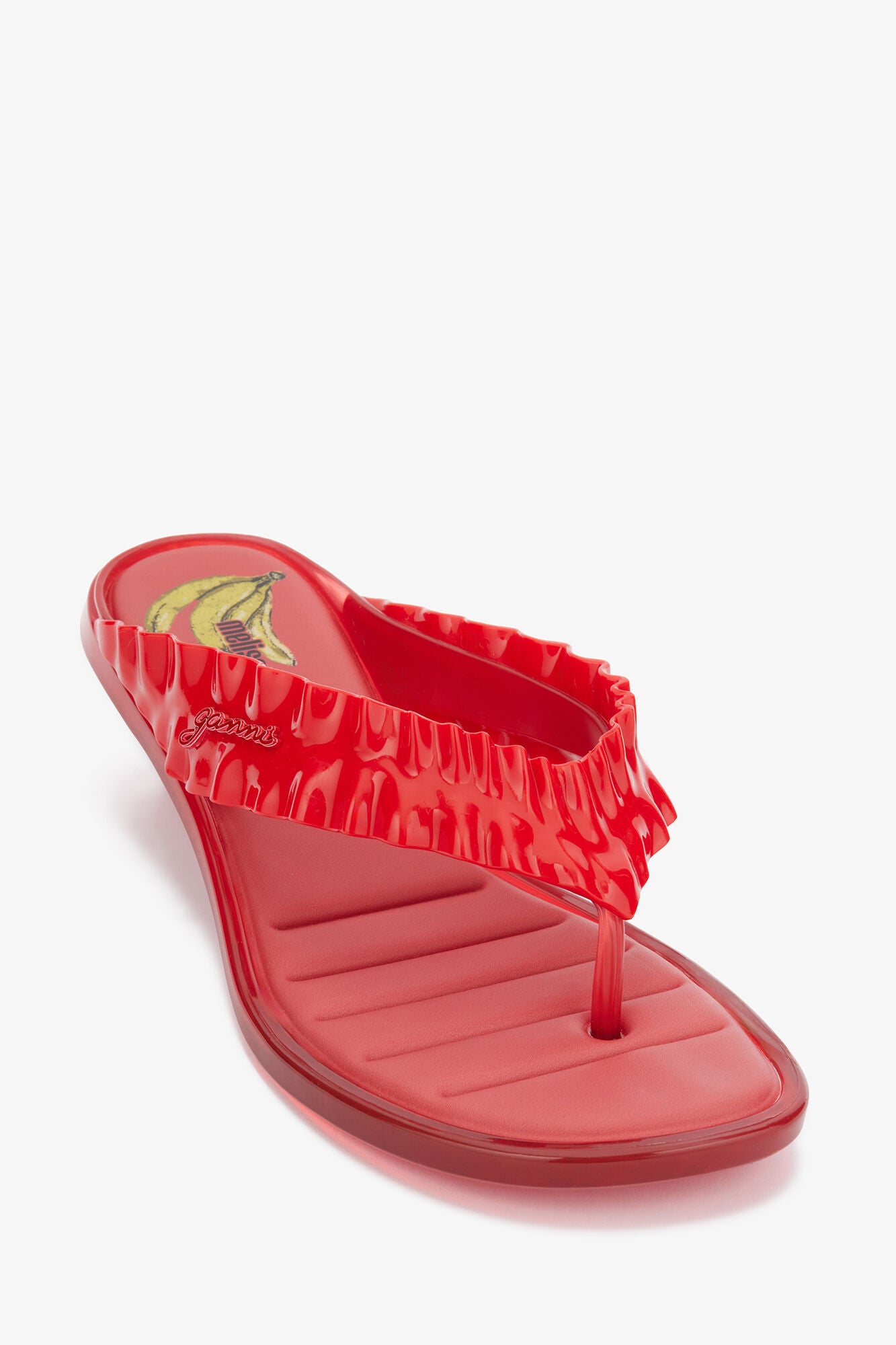 Melissa Thong Kitten Heel in Red - GANNI