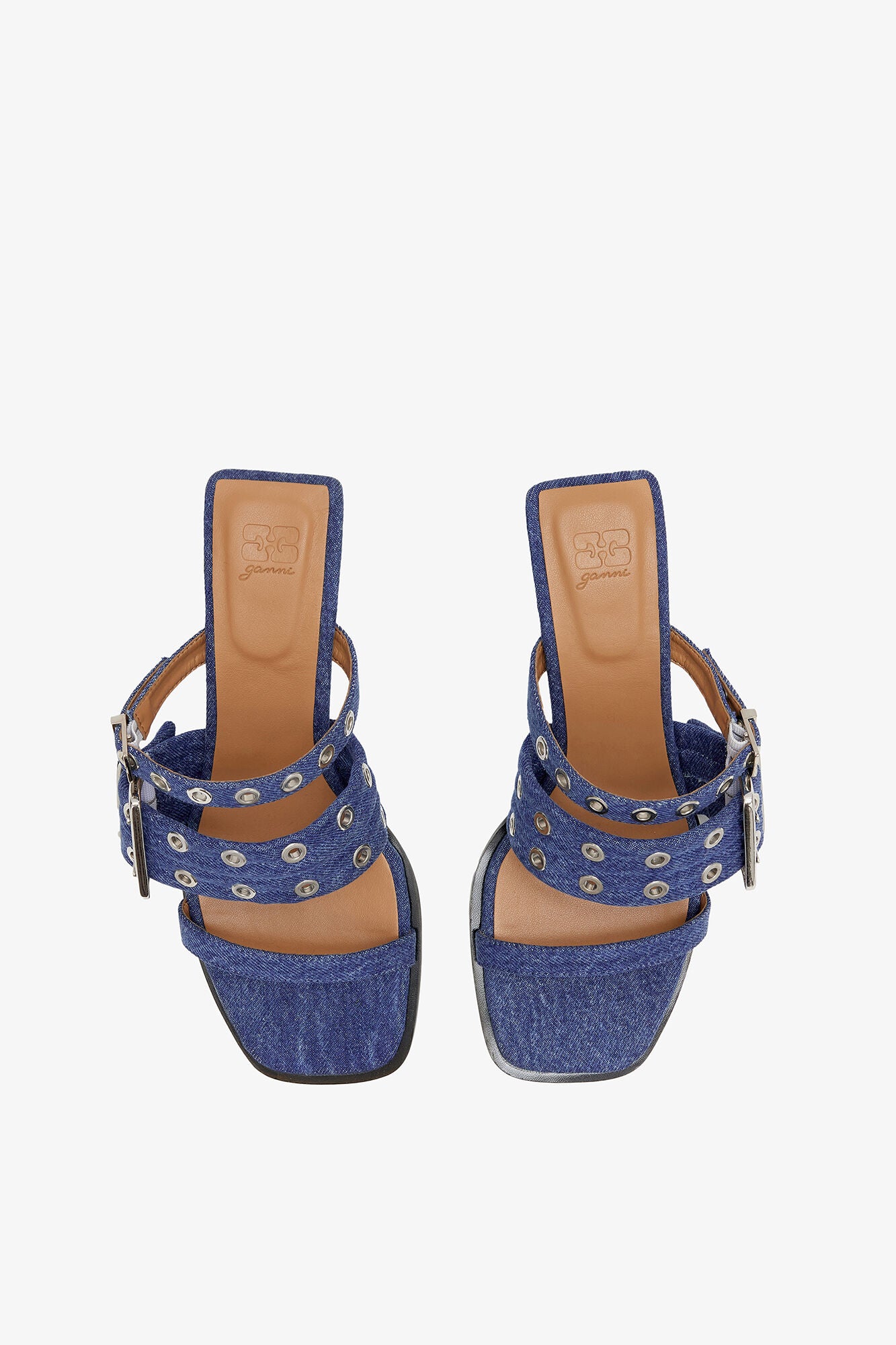 Buckle Strap Mule in Denim - GANNI