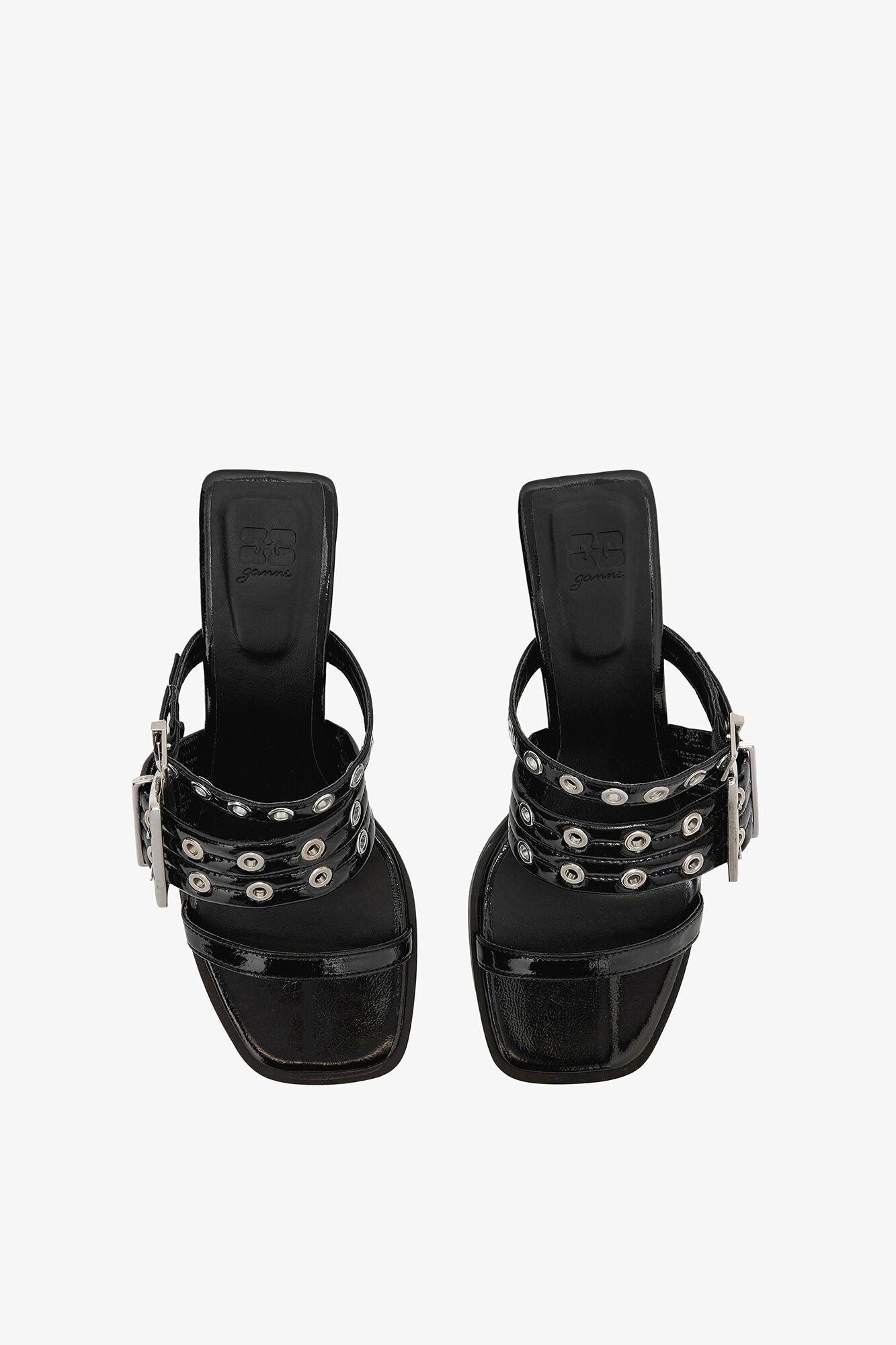 Buckle Strap Mule in Black - GANNI