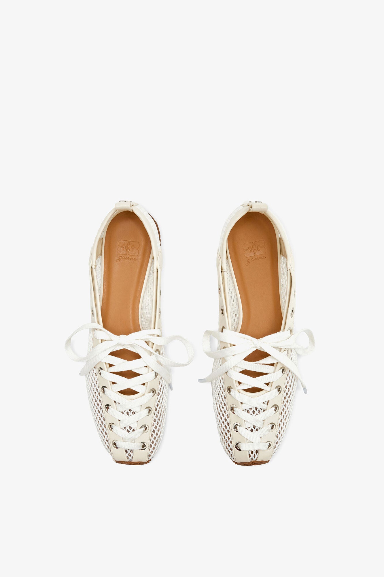 Sporty Ballerina in White Mesh - GANNI