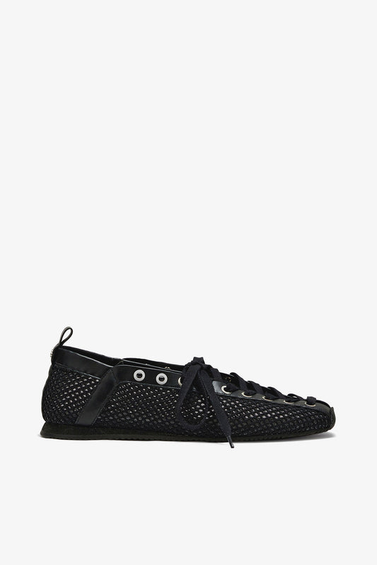 Sporty Ballerina in Black Mesh - GANNI