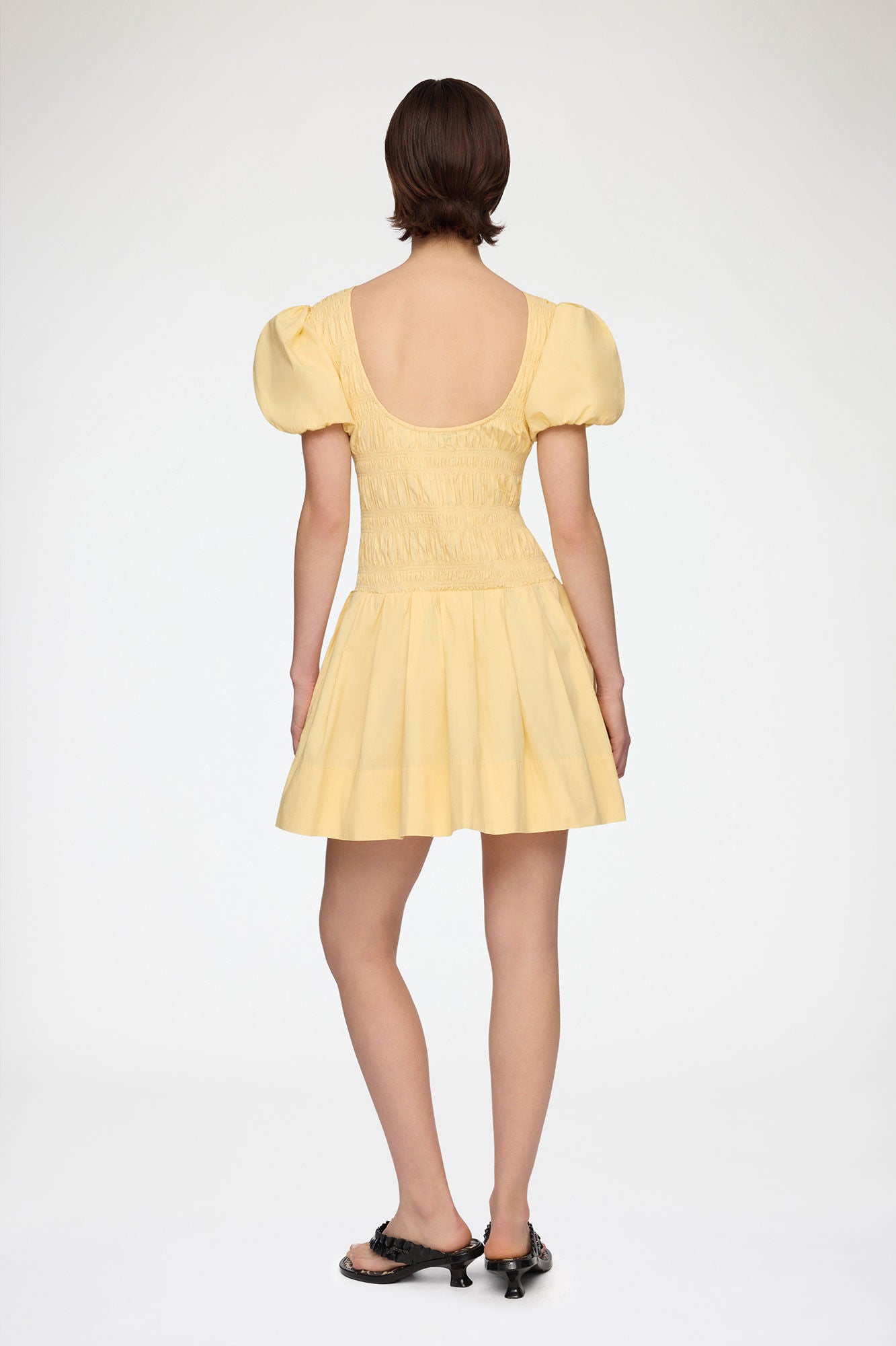 Mini Dress in Yellow Cotton - GANNI