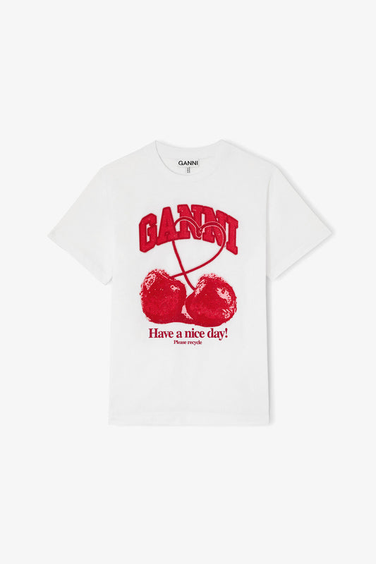 T-shirt with Cherry - GANNI