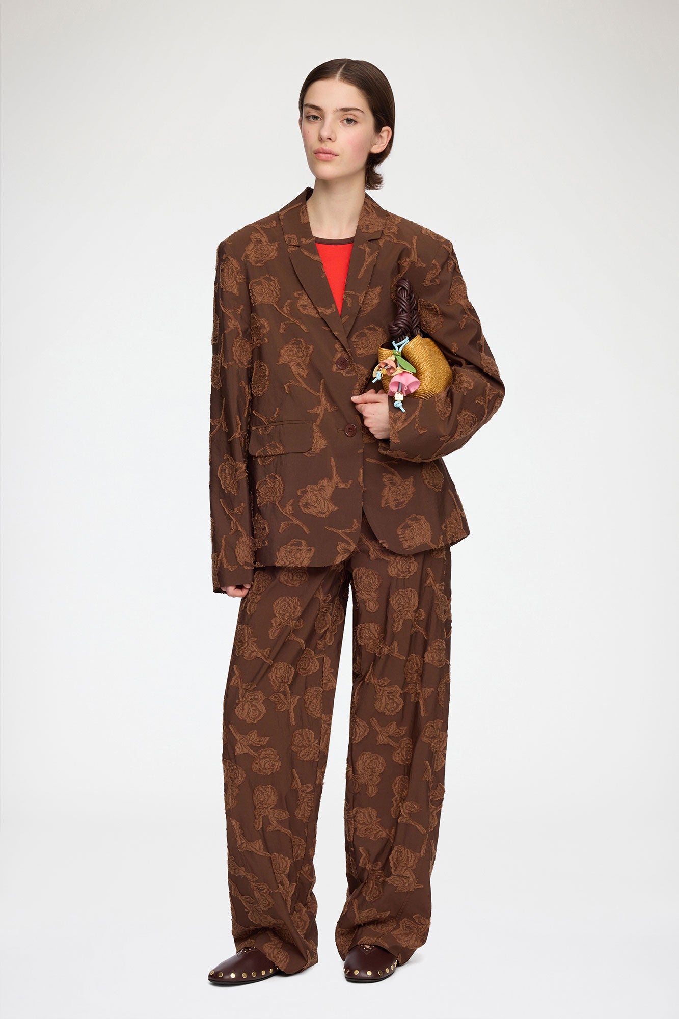 Pants in Brown Fil Coupe - GANNI