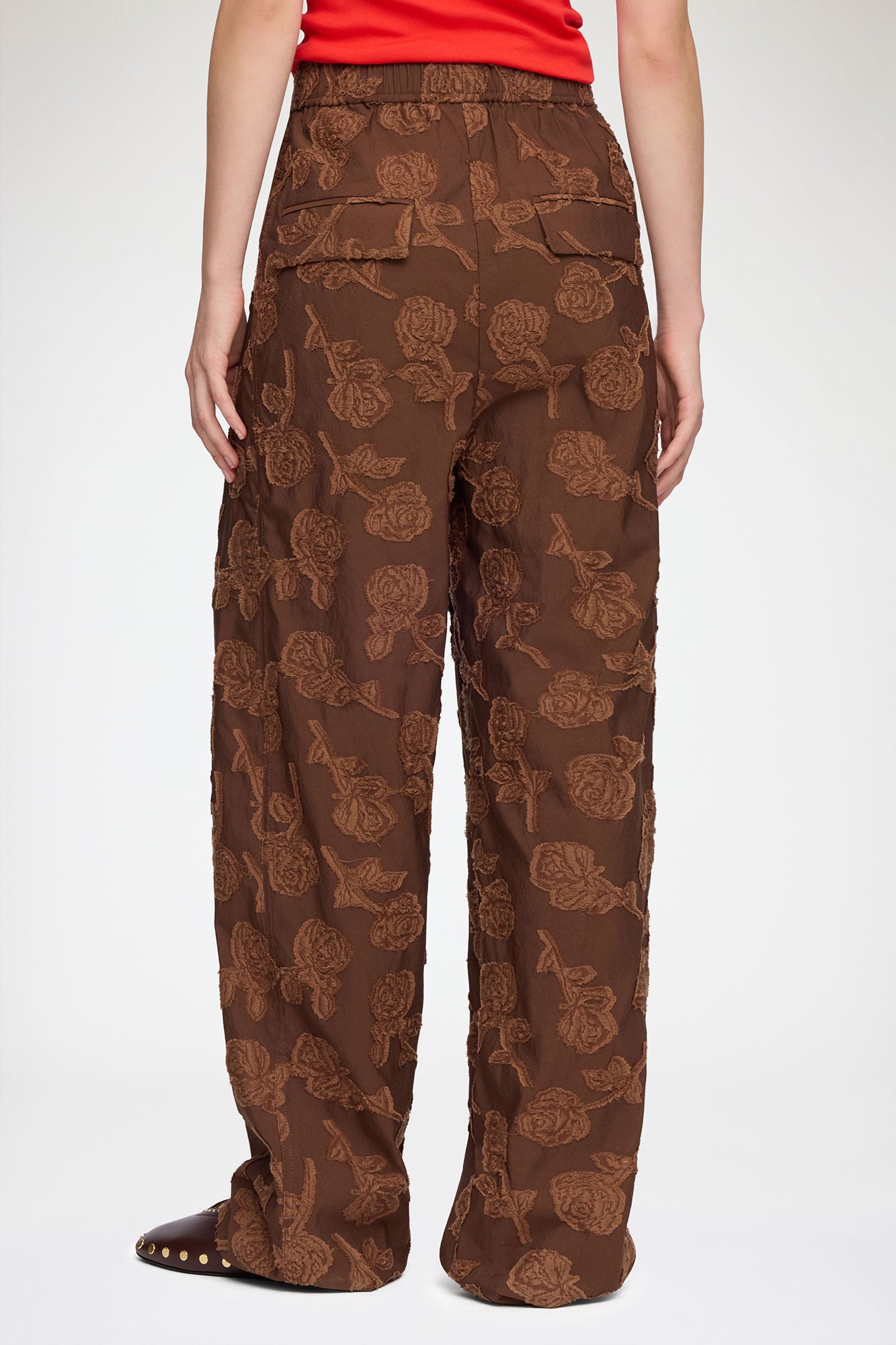 Pants in Brown Fil Coupe - GANNI
