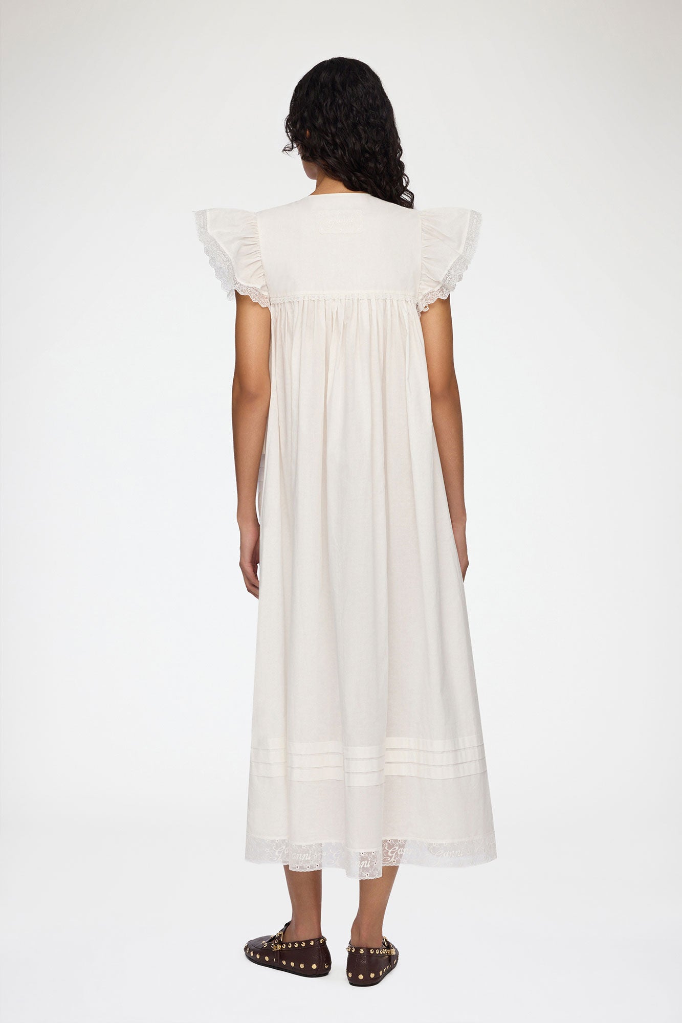 Dress in White Cotton - GANNI