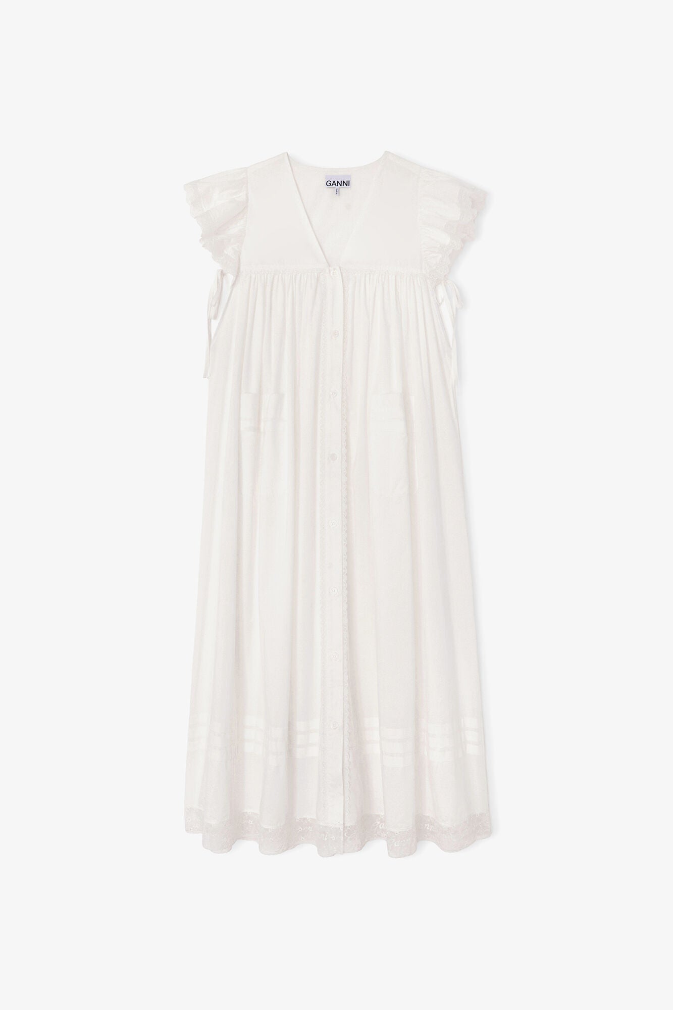 Dress in White Cotton - GANNI