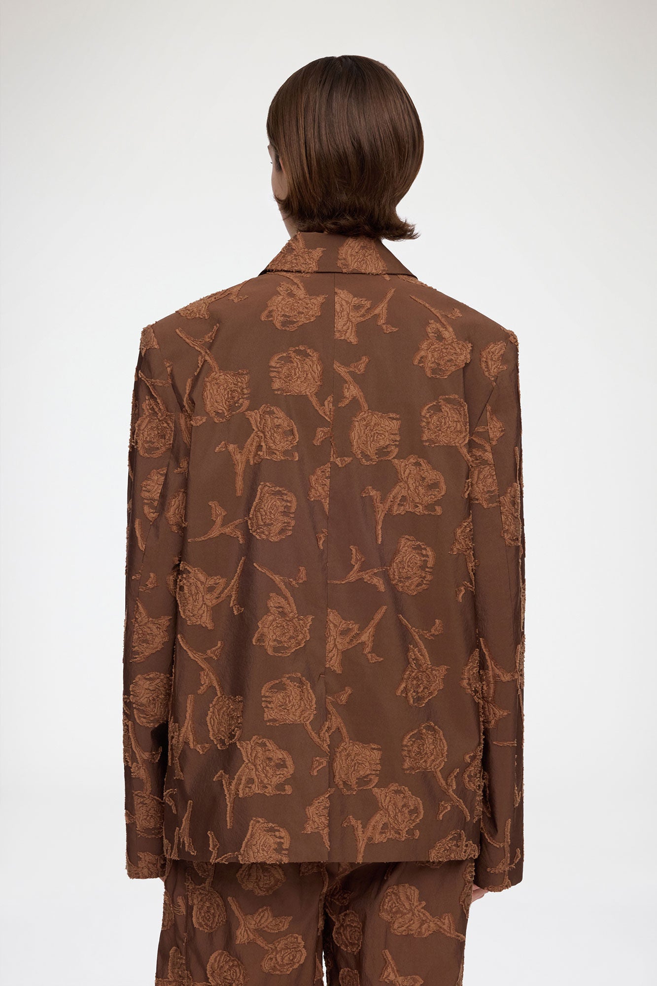 Blazer in Brown Fil Coupe - GANNI
