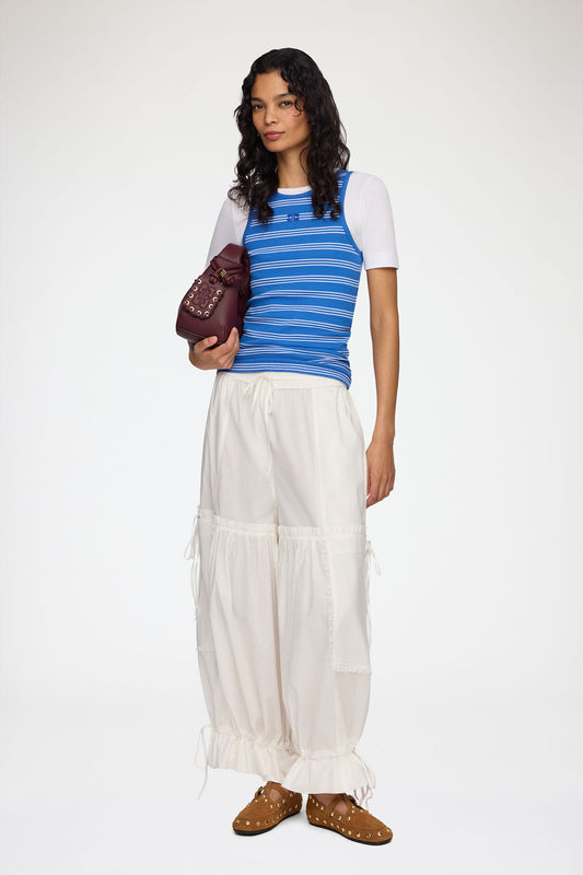 Pants in White Cotton - GANNI