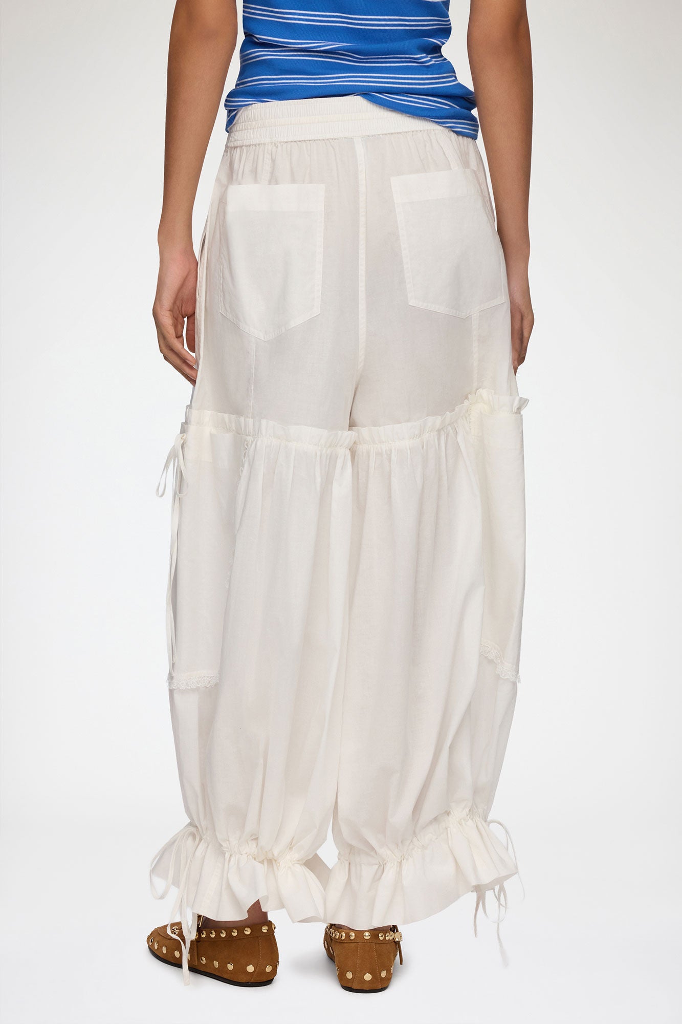 Pants in White Cotton - GANNI